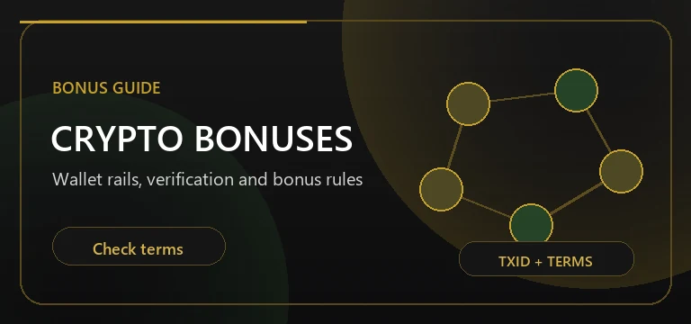 Crypto bonus wallet and terms guide banner