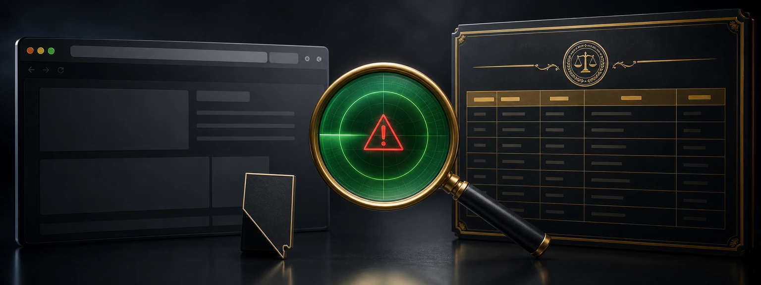 Online casino claim compared with an official Nevada authorization record