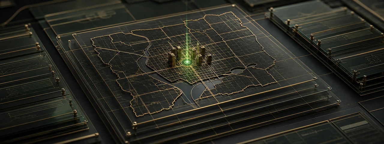 Abstract premium Columbus and Franklin County evidence grid