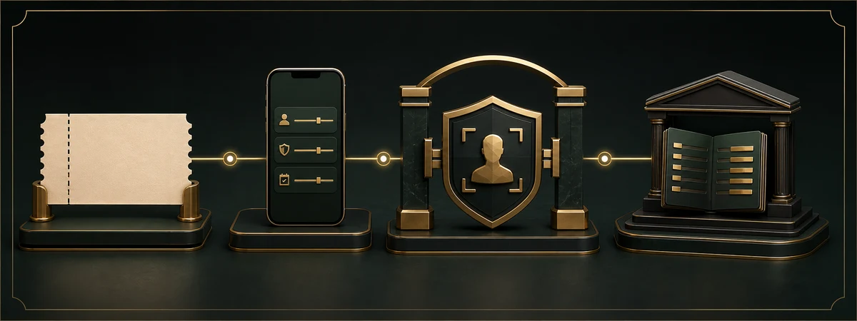 Abstract verified mobile prize claim flowing to a bank account