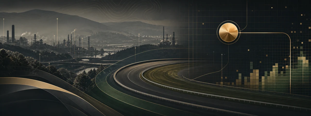 Abstract Mahoning Valley industrial landscape and thoroughbred evidence route
