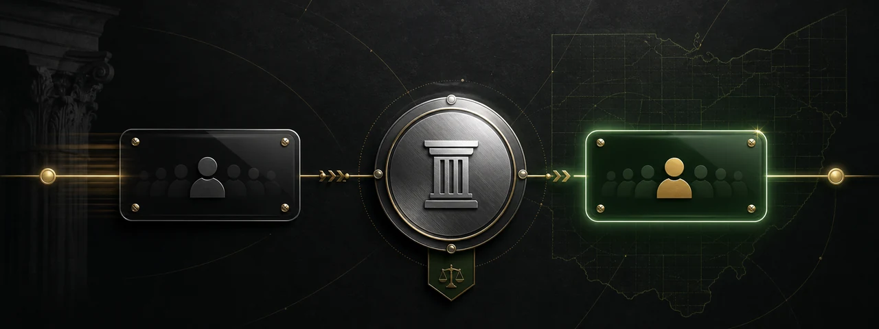 Abstract legal-entity core connecting an old and current consumer label