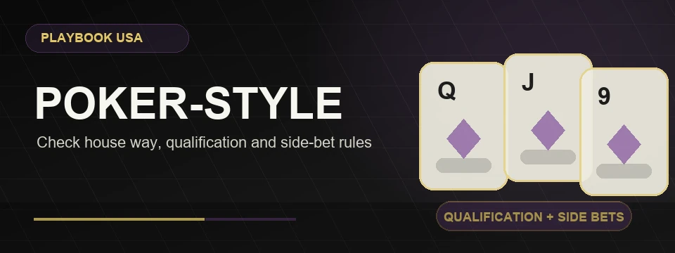 Poker-style variants route banner with cards and table-game checks