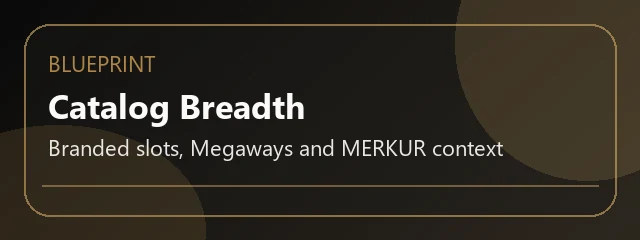 Abstract gold-and-charcoal banner for Blueprint Gaming catalog and MERKUR context