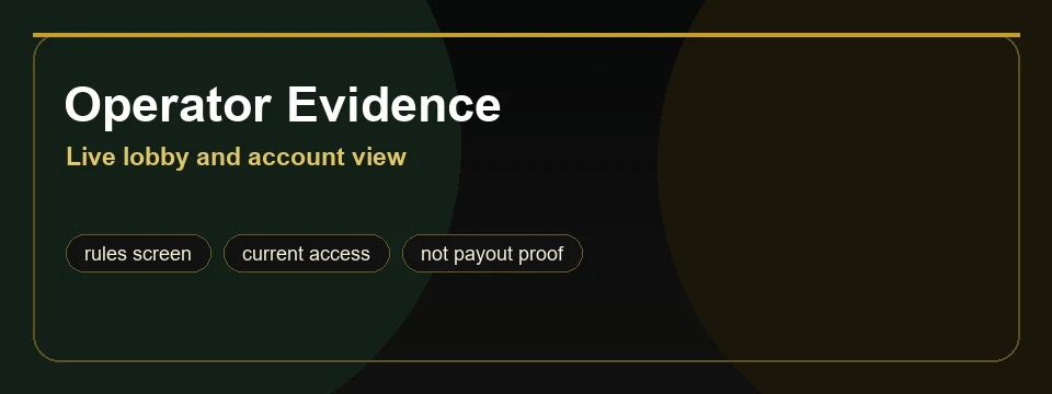 Abstract premium banner for operator lobby evidence scope