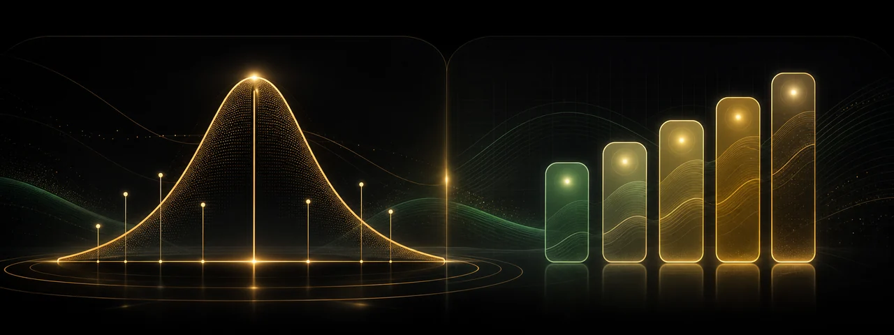 Abstract premium banner for numeric sigma versus volatility meter comparison