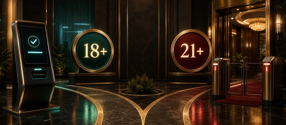 Premium route split between an 18+ Connecticut Lottery Keno channel and a 21+ property threshold