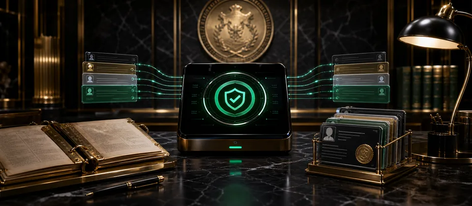 Premium real-time credential console representing Connecticut eLicense status verification