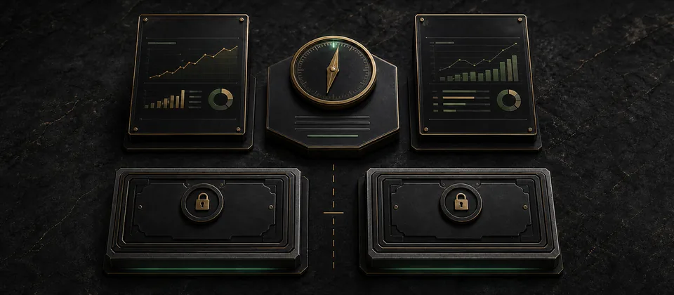 Premium abstract evidence index separated from locked game-rule and withdrawal records