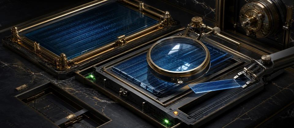 Premium archival ledger preserving the original record while a verified source row is amended