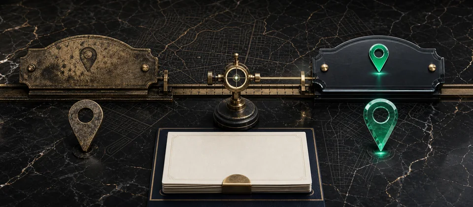 Premium location-verification instrument replacing an aged venue record with a current address record