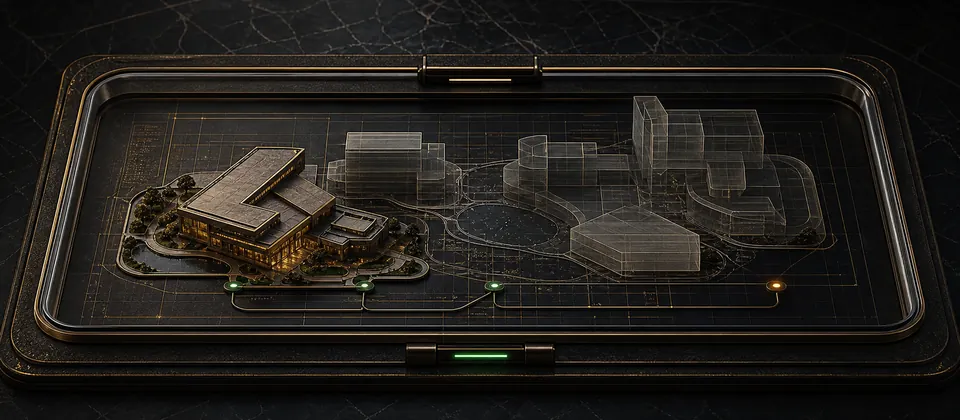 Premium First Light future-resort architectural evidence display