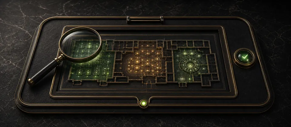 Premium casino game and room verification floor plan