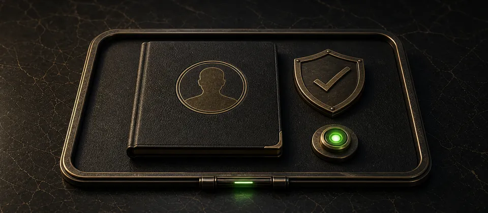 Premium casino admission and identity verification display