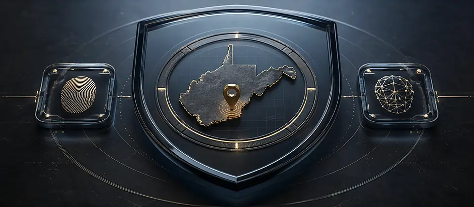 Premium identity and West Virginia location verification scene
