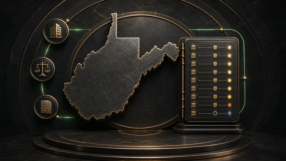 Premium West Virginia sportsbook authorization ledger with eight current consumer markers